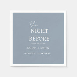 Dusty Blue Minimalist natten före Bröllop Pappersservett