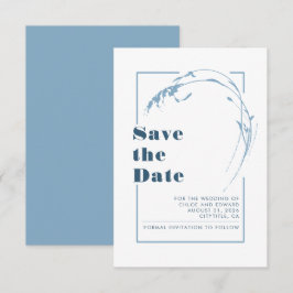 Dusty Blue Minimalist Romantic Save Date Spara Datumet