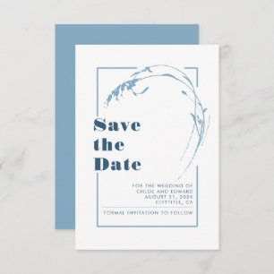 Dusty Blue Minimalist Romantic Save Date Spara Datumet