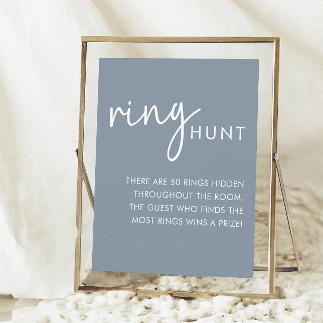 Dusty Blue - Minimalist Script Shower Ring Hunt Poster (Skapare uppladdad)