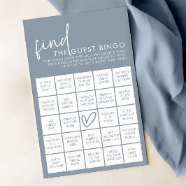 Dusty Blue - Minimalist Shower Guest Bingo-spel