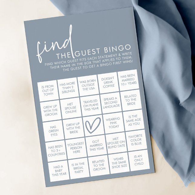 Dusty Blue - Minimalist Shower Guest Bingo-spel (Skapare uppladdad)