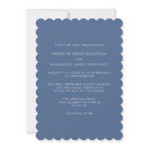 Dusty Blue Minimalist Wedding-inbjudan