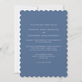 Dusty Blue Minimalist Wedding-inbjudan Inbjudningar