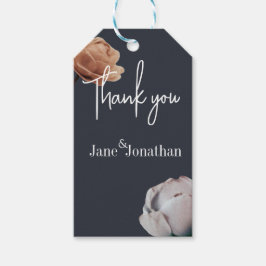 Dusty blue minimum bloom presentetikett