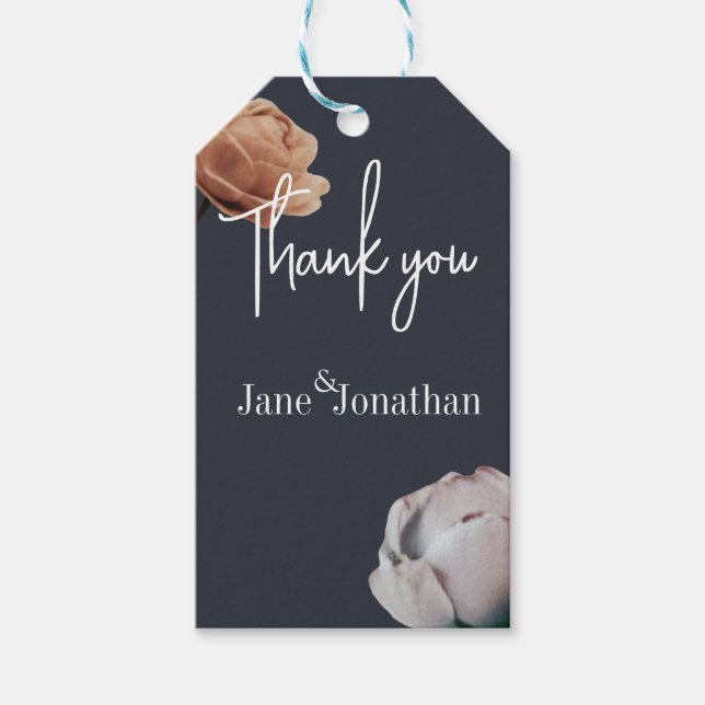 Dusty blue minimum bloom presentetikett (Framsidan)