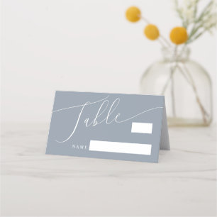 Dusty Blue Minimum Bröllop Bordsnummer Place Card Placeringskort