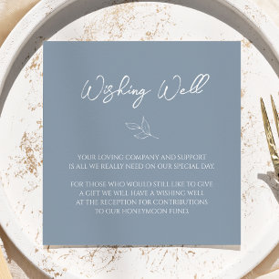 Dusty Blue Minimum Löv Bröllop Wishing well Tilläggskort