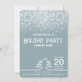 Dusty Blue Minimum snö julfest company Inbjudningar