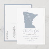 Dusty Blue Minnesota Karta QR-kod Spara datum