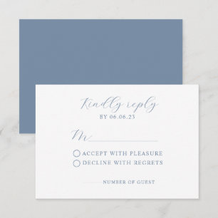 Dusty Blue Modern Bröllop OSA Card Kort