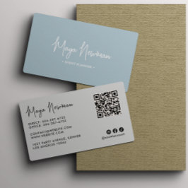 DUSTY BLUE Modern Elegant Minimal QR-kodKreativ Visitkort