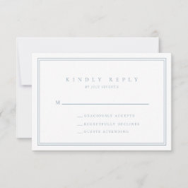Dusty Blue Modern Minimalist Bröllop OSA Card Kort