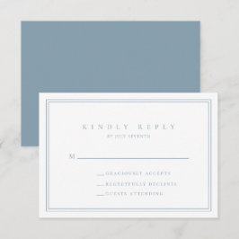 Dusty Blue Modern Minimalist Bröllop OSA Card Kort