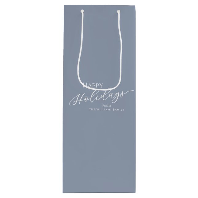 Dusty Blue Modern Minimalist Happy Holidays (Framsidan)