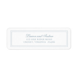 Dusty Blue Modern Minimalist Returadress Etikett