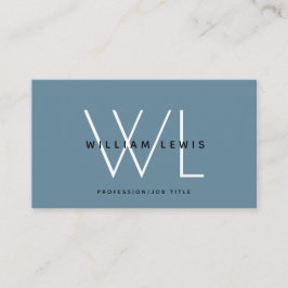Dusty Blue Modern Minimalist Social Media Icons Visitkort