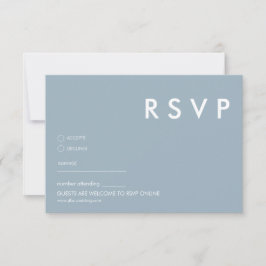 Dusty Blue Modern Minimalistiskt Anpassat Namn Inbjudningar