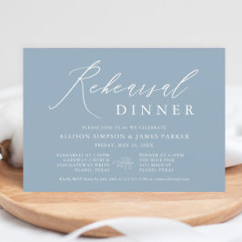 Dusty Blue Modern Rehearsal Dinner-inbjudan Inbjudningar