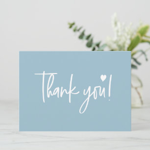 Dusty Blue Modern script Baby Shower Tack Kort