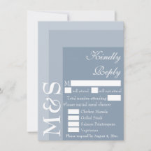 Dusty Blue Modern Script Bröllop OSA Card