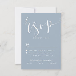 Dusty Blue Modern Simple Script bröllop OSA