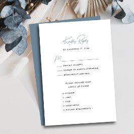Dusty Blue Modern Whimsical Script Bröllop OSA Kort