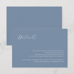 Dusty Blue - modernt Bröllop-informationskort OSA Kort