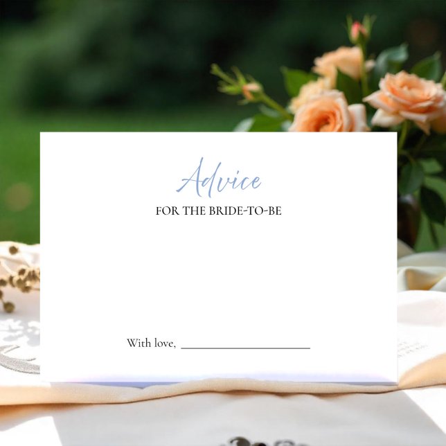 Dusty Blue Möhippa Advice for Bride Card Inbjudningar (Skapare uppladdad)