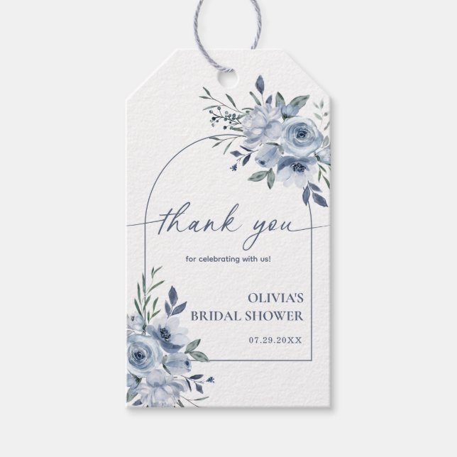 Dusty Blue Möhippa Arch-Tack Presentetikett (Framsidan)