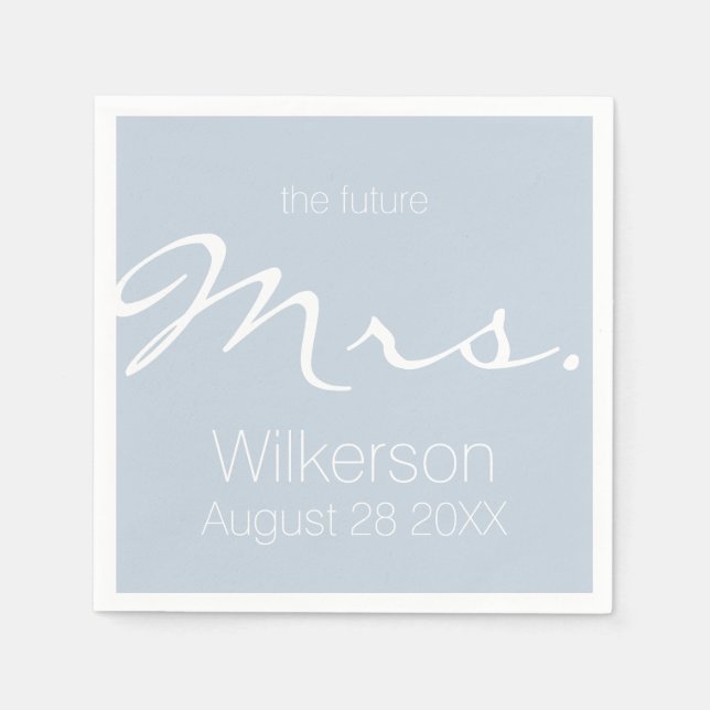 Dusty Blue Möhippa Future Mrs. Pappersservett (Framsidan)