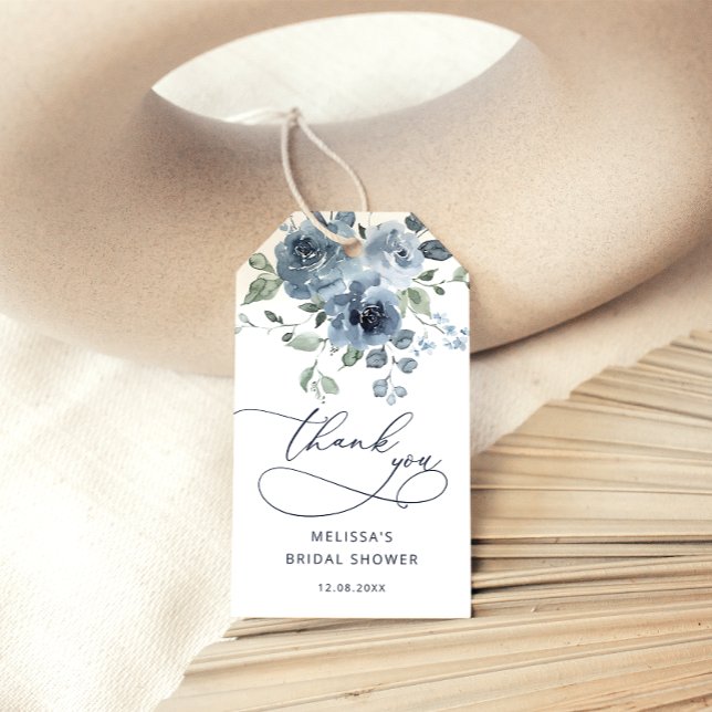 Dusty Blue Möhippa Tack Gift-Märkre Presentetikett (Skapare uppladdad)