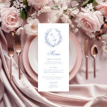 Dusty Blue Monogram Blommigt Utandning Bröllop Meny<br><div class="desc">Den här eleganten är Dusty Blue Monogram Blommigt Wandeand Bröllop Menu är perfekt för din bröllopsmottagning. Den har en vacker, blommande, romantisk, botanisk, dammig blåaktig blommigt med bruden och brudgummens initialer. Det är lika unikt som ett par och kommer att se häpnadsväckande ut i ställe vid mottagningen. Den här menyn...</div>