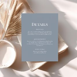 Dusty Blue Monogram Bröllop - informationshölje Inbjudningar