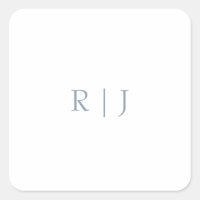 Dusty Blue Monogram Initialer Minimal Bröllop