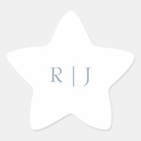 Dusty Blue Monogram Initialer Minimal Bröllop