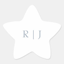 Dusty Blue Monogram Initialer Minimal Bröllop