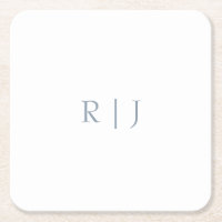 Dusty Blue Monogram Initialer Minimal Bröllop