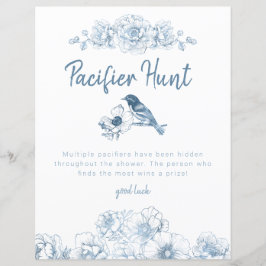 Dusty Blue Nappar Hunt Baby Shower Game Sign