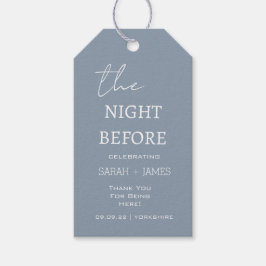 Dusty Blue natten före Bröllop Tack Presentetikett