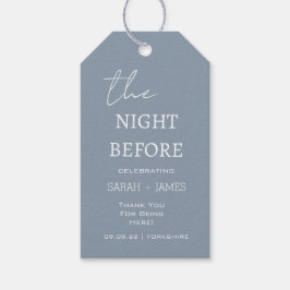 Dusty Blue natten före Bröllop Tack Presentetikett
