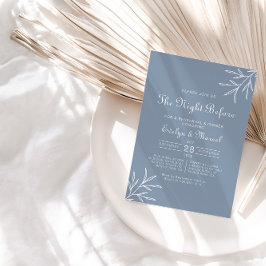 Dusty Blue Natten före rehearsal Middag Inbjudningar