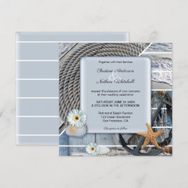 Dusty Blue Nautical Anchor Wedding bjudande Inbjudningar