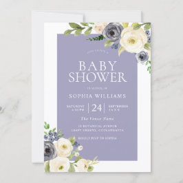 Dusty Blue Navy Boy eller Girl Baby Shower Inbjudningar