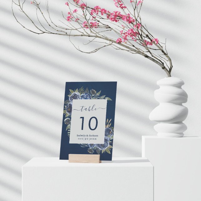 Dusty Blue Navy Champagne Elfenbensvit Bröllop  Bordsnummer (Dusty Blue Navy Champagne Ivory Wedding Supplies)