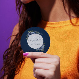 Dusty Blue Navy Champagne Elfenbensvit Bröllop  Gåvor Etiketter