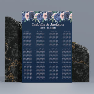 Dusty Blue Navy Champagne Elfenbensvit Bröllop Poster