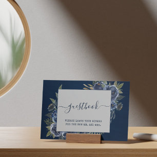 Dusty Blue Navy Champagne Ivory Bröllop Poster
