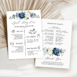 Dusty Blue Navy Champagne Ivory Bröllopsprogram Inbjudningar<br><div class="desc">Dusty blue blommigt bröllopsprogram med elegant bouquet av marinblått,  royal blått,  vitt,  guld,  champagne elfenben,   färg ro,  ranunculus blomknoppar och sage grönt eucalyptus löv och elegant vattenfärgsbukett. Kontakta mig om du behöver hjälp med anpassning eller om du behöver någon annan produkt med den här designen.</div>