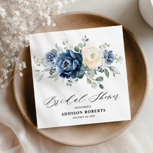 Dusty Blue Navy Champagne Ivory Möhippa Pappersservett